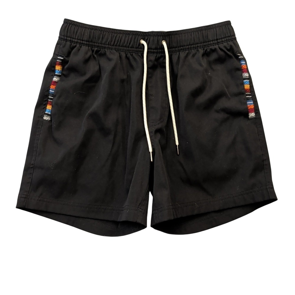 Wowie Mens Shorts Size Medium Navy Black Multicolor Trim Drawstring Hybrid EUC